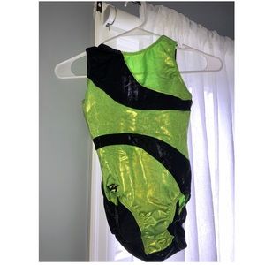 GK green and black leotard